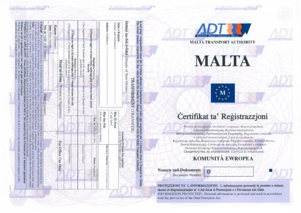 Exemplo do livrete de Malta
