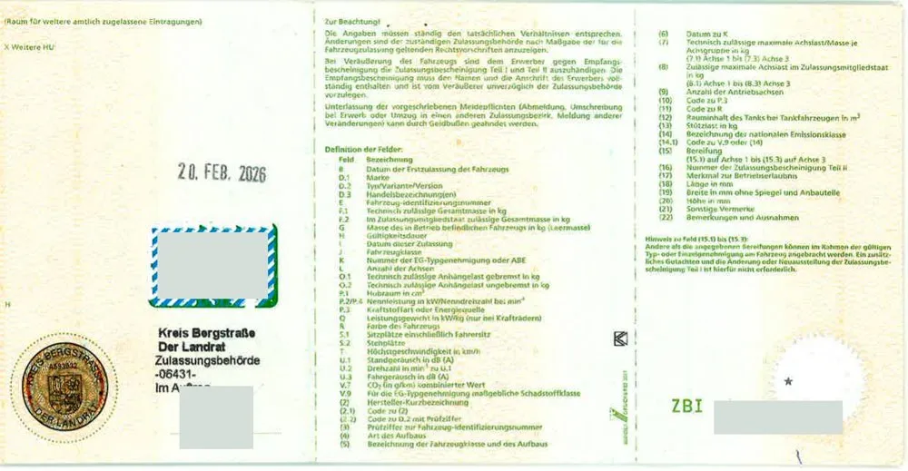 Alemanha · Teil I · verso de referência · exemplo da Legaliza na Hora com dados ocultados